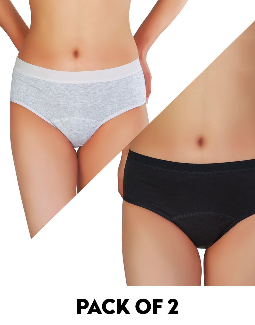 Set of 2 Mid Waist Period Panties Assorted
