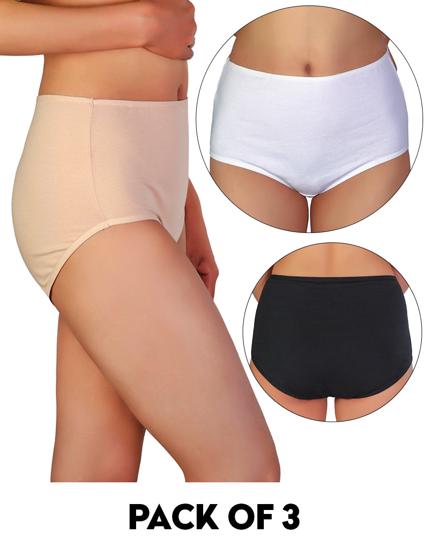 Set of 3 Super Soft High Waist Cotton Panties