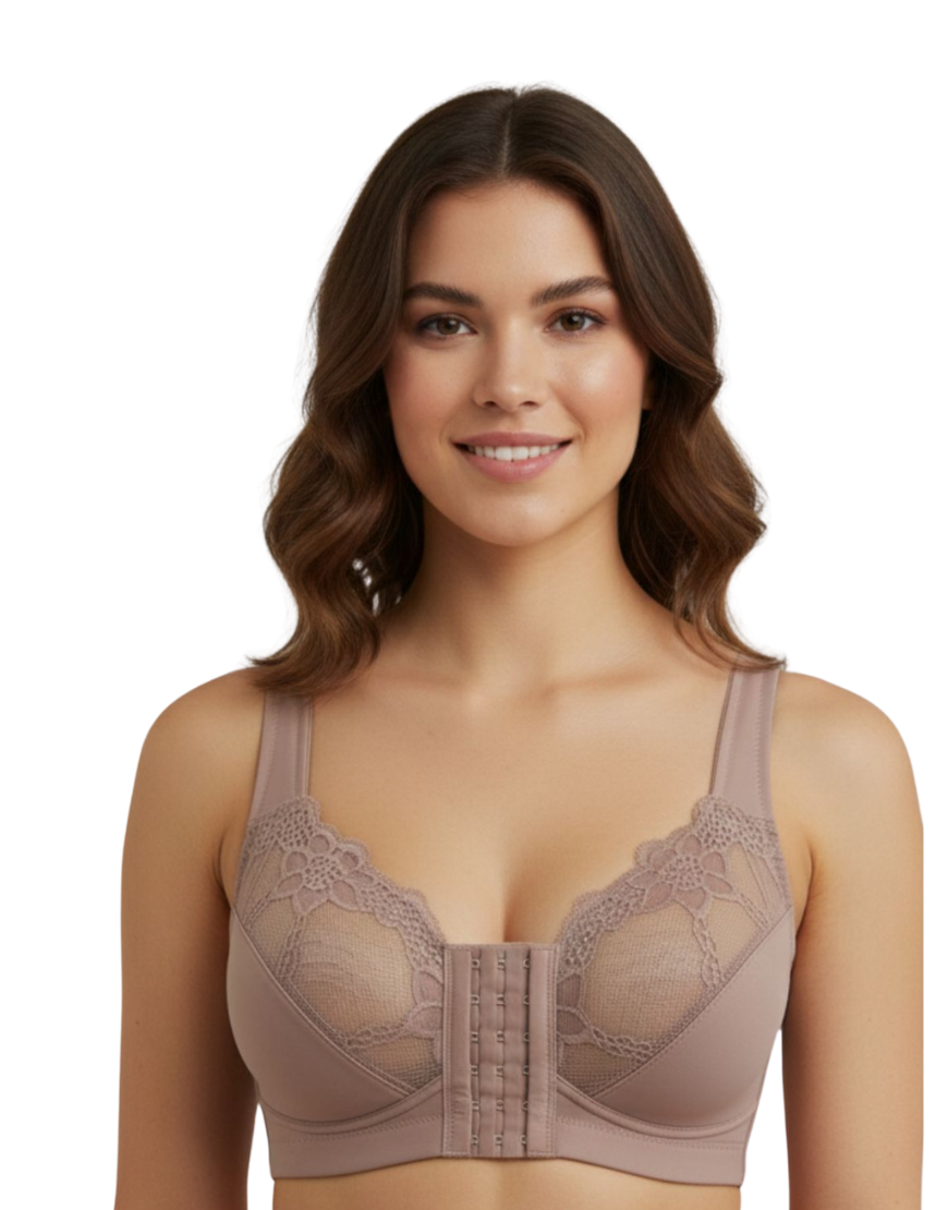 Front Closure Comfort Bra Brown