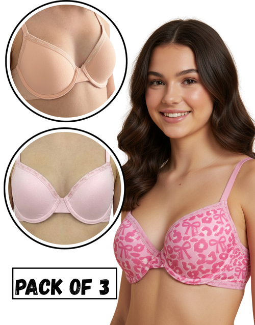 Set of 3 Wired Lightly Padded Bras